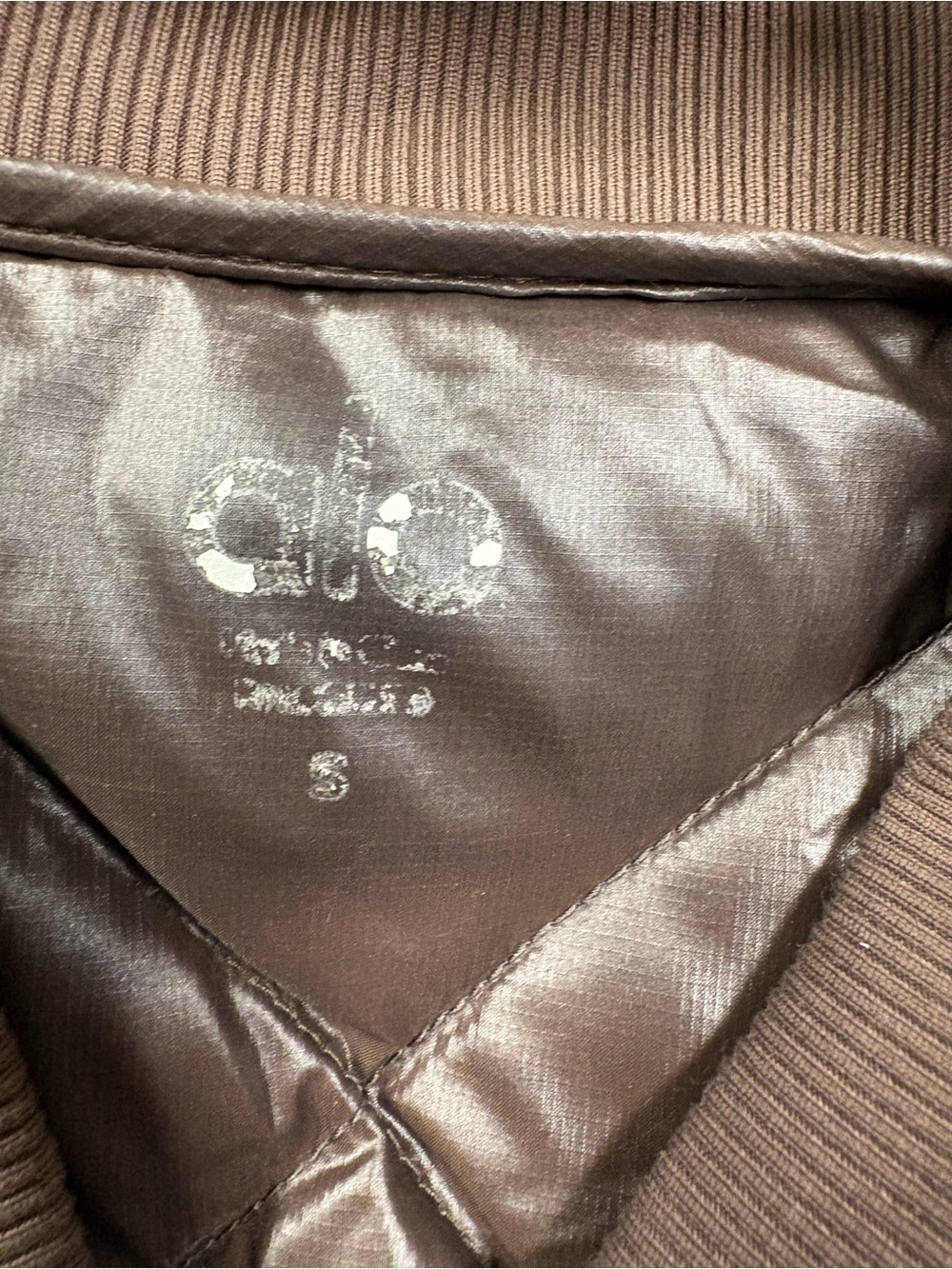 ALO Yoga Quilted Bomber Jacket - Brown - Picture 3 of 5